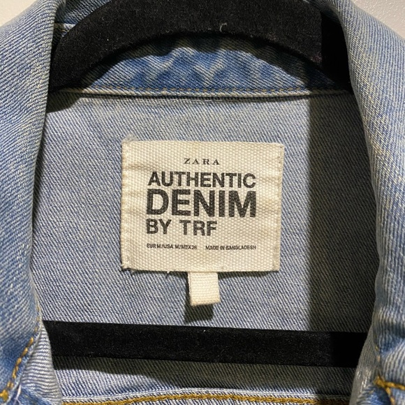 ZARA Authentic Denim by TRF , Distressed Jean Jacket Medium, Blue - Picture 3 of 4
